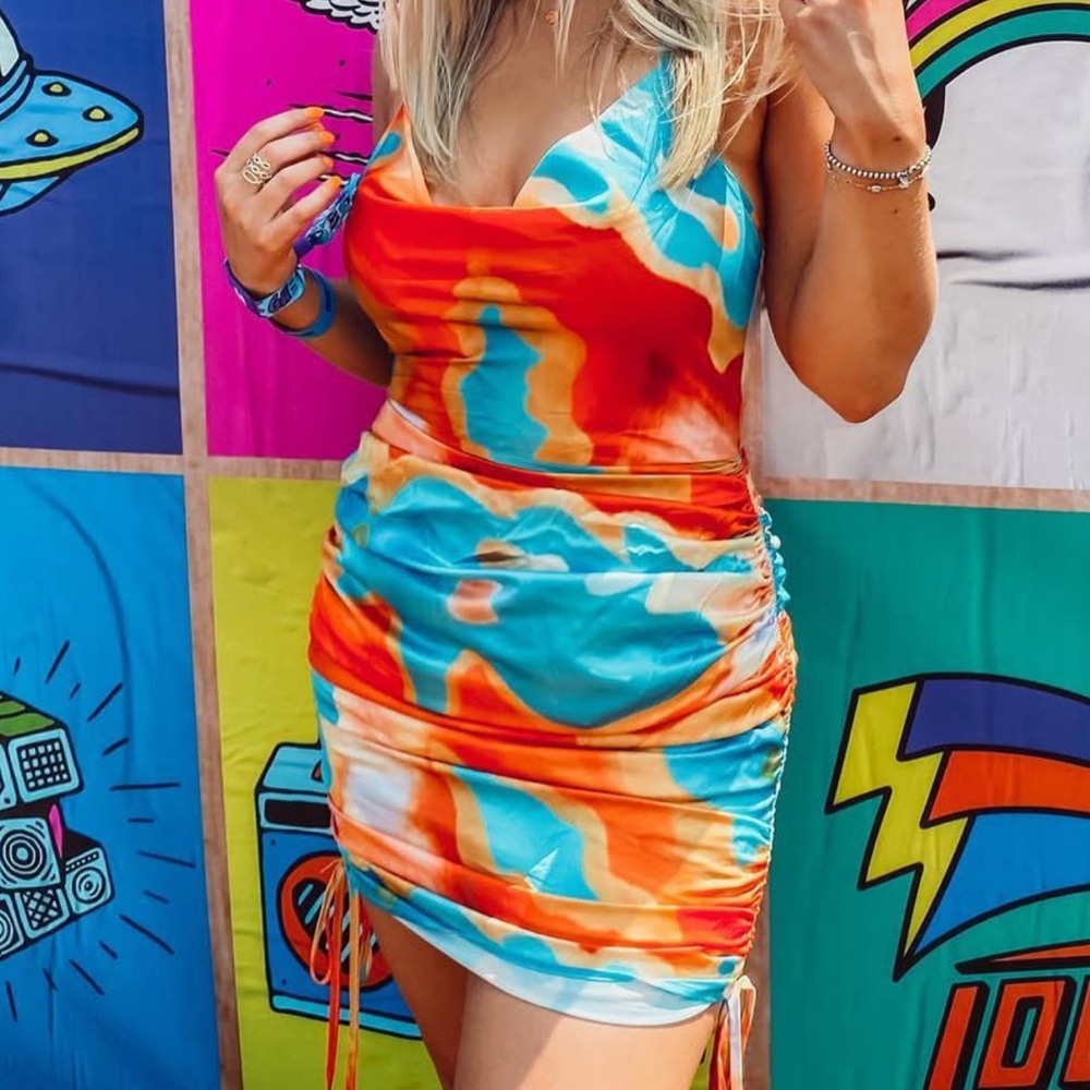 Vibrant Tie-Dye Mini Dress